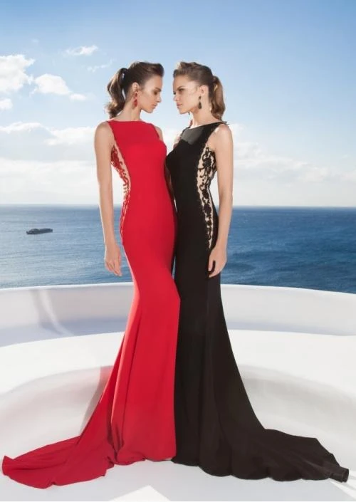 Tarik Ediz - Embellished Bateau Neck Gown 92524 Formal Gowns 3 Tarik Ediz - Embellished Bateau Neck Gown 92524 Formal Gowns