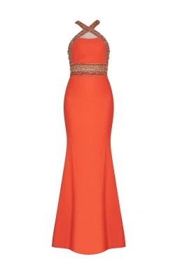 Tarik Ediz - Embellished Crisscross Halter Strap Gown 92530 Formal Gowns 13 Tarik Ediz - Embellished Crisscross Halter Strap Gown 92530 Formal Gowns