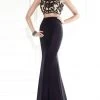 Tarik Ediz - Embroidered Crop Top Two-Piece Gown 92564 Formal Gowns