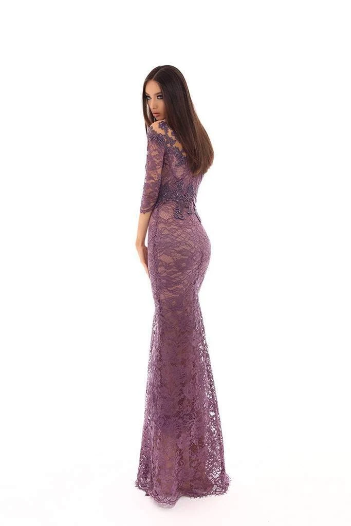 Formal Gowns Tarik Ediz - Embroidered Illusion Neck Dress With Overskirt 93633 - 1 Pc Lavender In Size 8 Available 6 Formal Gowns Tarik Ediz - Embroidered Illusion Neck Dress With Overskirt 93633 - 1 Pc Lavender In Size 8 Available