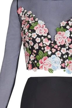 Formal Gowns Tarik Ediz - Floral Accented Mermaid Dress 50004 16 Formal Gowns Tarik Ediz - Floral Accented Mermaid Dress 50004