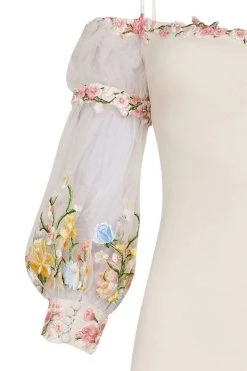 Tarik Ediz - Floral Accented Sheath Dress 50001 Formal Gowns