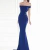 Formal Gowns Tarik Ediz - Floral Embellished Off-the-Shoulder Gown 92572
