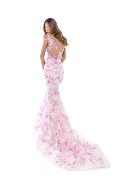 Tarik Ediz - Floral Lace Cap Sleeve Mermaid Gown With Train 50493 - 1 Pc Yellow In Size 6 Available Formal Gowns 4 Tarik Ediz - Floral Lace Cap Sleeve Mermaid Gown With Train 50493 - 1 Pc Yellow In Size 6 Available Formal Gowns