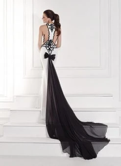 Tarik Ediz - Halter Neck Embellished Gown 92566 Formal Gowns