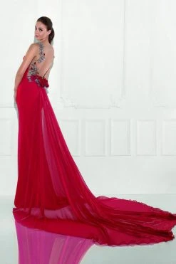 Formal Gowns Tarik Ediz - Illusion Bateau Neck Sheath Gown 92832 5 Formal Gowns Tarik Ediz - Illusion Bateau Neck Sheath Gown 92832