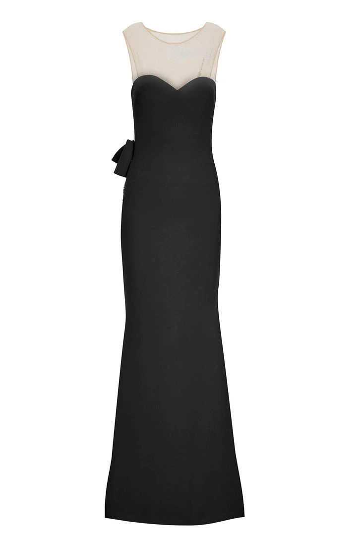 Formal Gowns Tarik Ediz - Illusion Embellished Open Back Long Gown 50083 6 Formal Gowns Tarik Ediz - Illusion Embellished Open Back Long Gown 50083