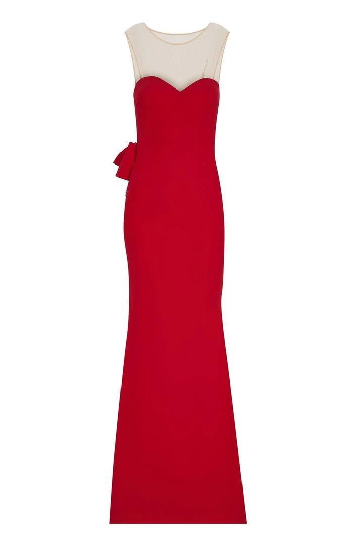 Formal Gowns Tarik Ediz - Illusion Embellished Open Back Long Gown 50083 11 Formal Gowns Tarik Ediz - Illusion Embellished Open Back Long Gown 50083