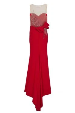 Formal Gowns Tarik Ediz - Illusion Embellished Open Back Long Gown 50083 17 Formal Gowns Tarik Ediz - Illusion Embellished Open Back Long Gown 50083