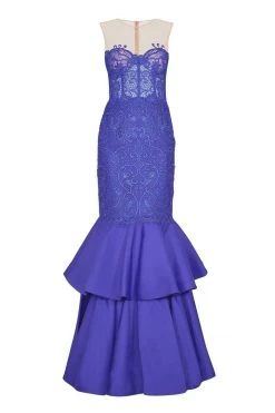 Tarik Ediz - Illusion Jewel Neck Mermaid Dress 50085