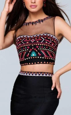 Tarik Ediz - Illusion Neckline Two-Piece Long Dress 50113 7 Tarik Ediz - Illusion Neckline Two-Piece Long Dress 50113