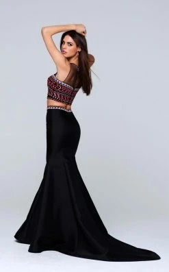 Tarik Ediz - Illusion Neckline Two-Piece Long Dress 50113 8 Tarik Ediz - Illusion Neckline Two-Piece Long Dress 50113