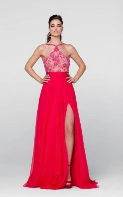 Tarik Ediz - Jeweled Halter Neck Dress 50088 Formal Gowns