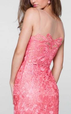Tarik Ediz - Lace Illusion Neck Dress 50061 Formal Gowns