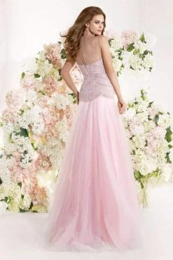 Tarik Ediz - MTE92331 Bead Embellished Illusion Evening Gown