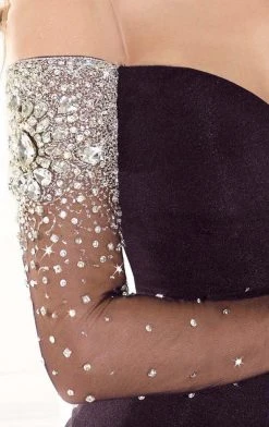 Formal Gowns Tarik Ediz - Mte92373 Illusion Asymmetrical Long Sleeve Gown 11 Formal Gowns Tarik Ediz - Mte92373 Illusion Asymmetrical Long Sleeve Gown