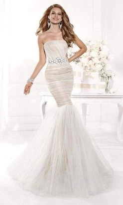 Tarik Ediz - Mte92378 Strapless Ruched Trumpet Gown