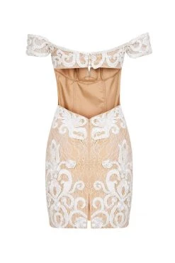 Cocktail Dresses Tarik Ediz - Off Shoulder Short Dress 90455