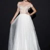 Formal Gowns Tarik Ediz - Off-Shoulder Tulle Gown 92501 2 Formal Gowns Tarik Ediz - Off-Shoulder Tulle Gown 92501