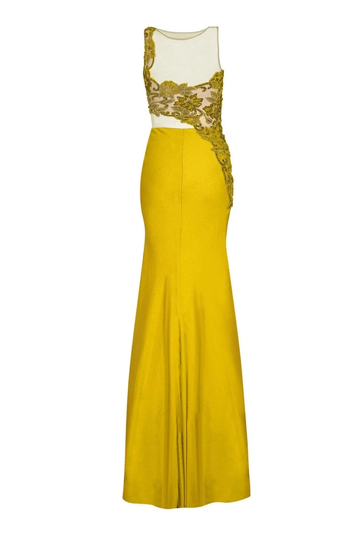 Tarik Ediz - One Shoulder Illusion Beaded Gown 92541 Formal Gowns 11 Tarik Ediz - One Shoulder Illusion Beaded Gown 92541 Formal Gowns