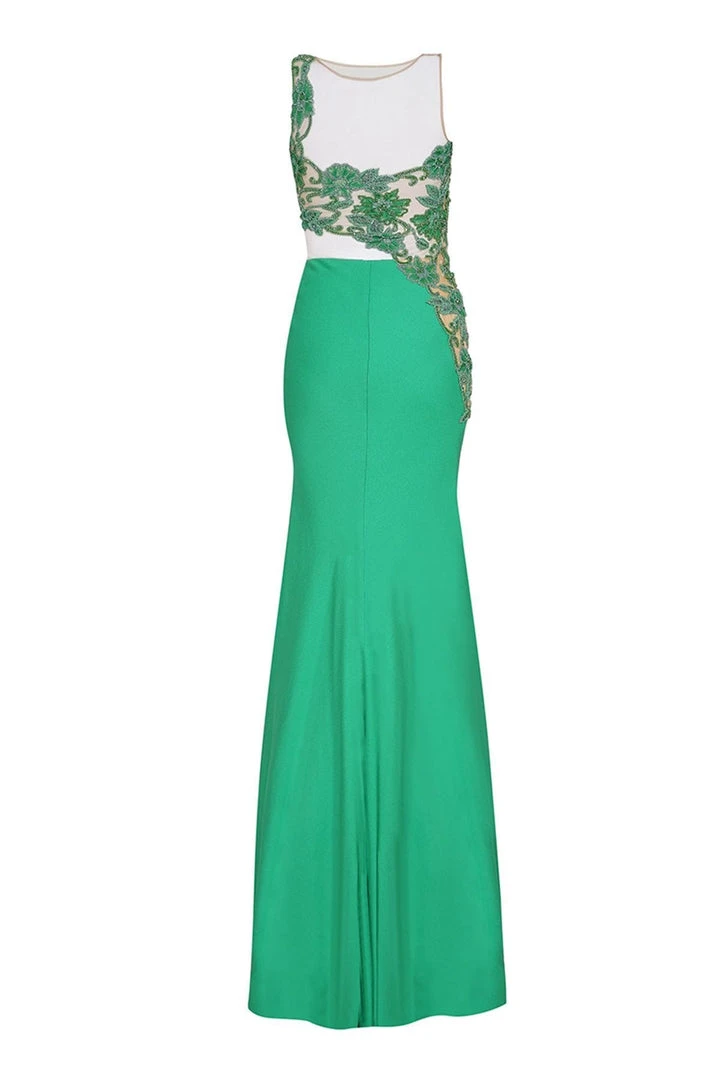 Tarik Ediz - One Shoulder Illusion Beaded Gown 92541 Formal Gowns 14 Tarik Ediz - One Shoulder Illusion Beaded Gown 92541 Formal Gowns