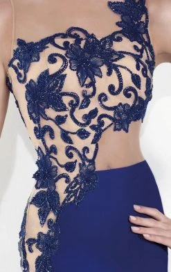 Tarik Ediz - One Shoulder Illusion Beaded Gown 92541 Formal Gowns 19 Tarik Ediz - One Shoulder Illusion Beaded Gown 92541 Formal Gowns