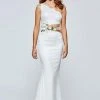 Tarik Ediz - One-Shoulder Lace Long Gown 93138 1 Tarik Ediz - One-Shoulder Lace Long Gown 93138