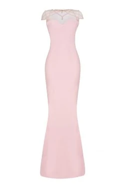 Tarik Ediz - Pearl Accented Trumpet Dress 50098 Formal Gowns