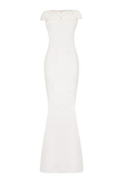 Tarik Ediz - Pearl Accented Trumpet Dress 50098 Formal Gowns