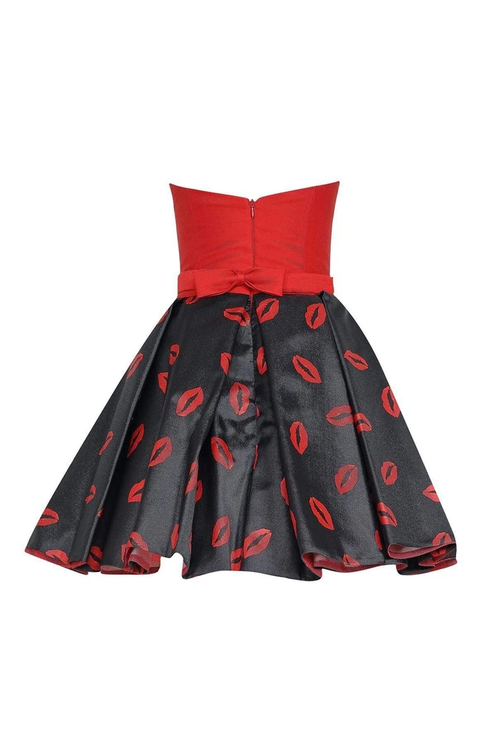 Tarik Ediz - Print Straight Across Neck Dress 50110 6 Tarik Ediz - Print Straight Across Neck Dress 50110