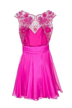 Cocktail Dresses Tarik Ediz - Scoop Neck A-Line Cocktail Dress 90369