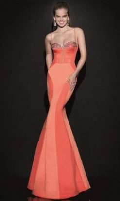 Tarik Ediz - Sculpted Seamed Gown 92488