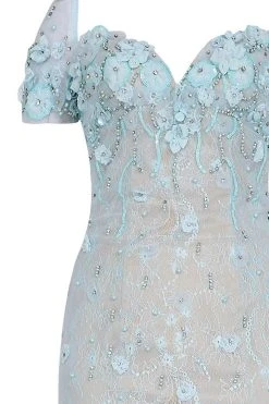 Formal Gowns Tarik Ediz - Sexy Back Floral Accent Mermaid Gown 92347