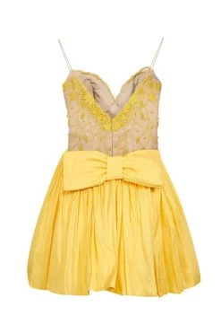 Cocktail Dresses Tarik Ediz - Sleeveless Sweetheart Bow Accented Short Dress 90378