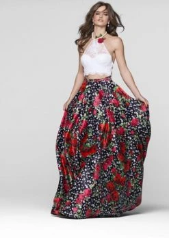 Tarik Ediz - Two-Piece Floral Gown 50038