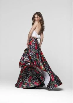 Tarik Ediz - Two-Piece Floral Gown 50038