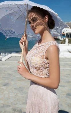 Tarik Ediz - Two-Piece Fringe Gown 92651 Formal Gowns