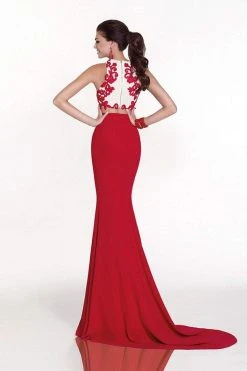 Formal Gowns Tarik Ediz - Two-Piece Halter Neck Gown 92562