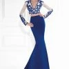 Formal Gowns Tarik Ediz - Two-Piece Lace V-Neck Long Gown 92575