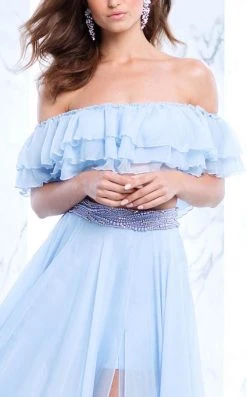 Tarik Ediz - Two Piece Off The Shoulder A-line Dress 50101