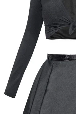 Cocktail Dresses Tarik Ediz - Two-Piece V-Neck A-line Dress 50005