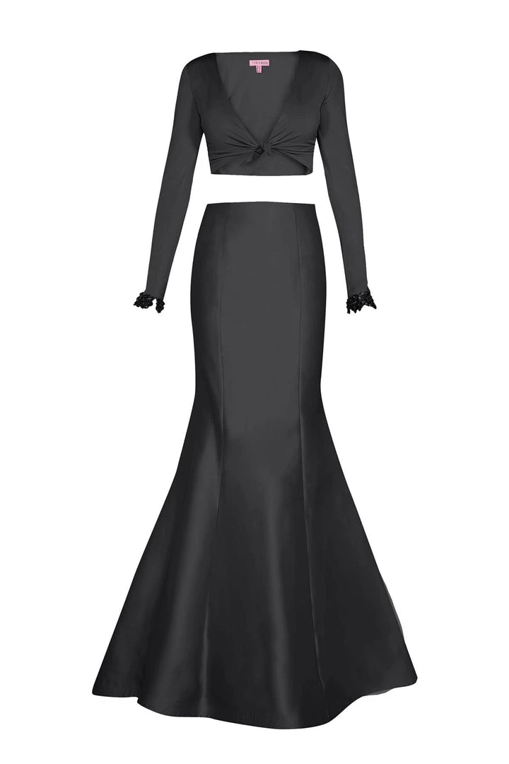 Formal Gowns Tarik Ediz - Two Piece V-Neck Mermaid Dress 50031 8 Formal Gowns Tarik Ediz - Two Piece V-Neck Mermaid Dress 50031