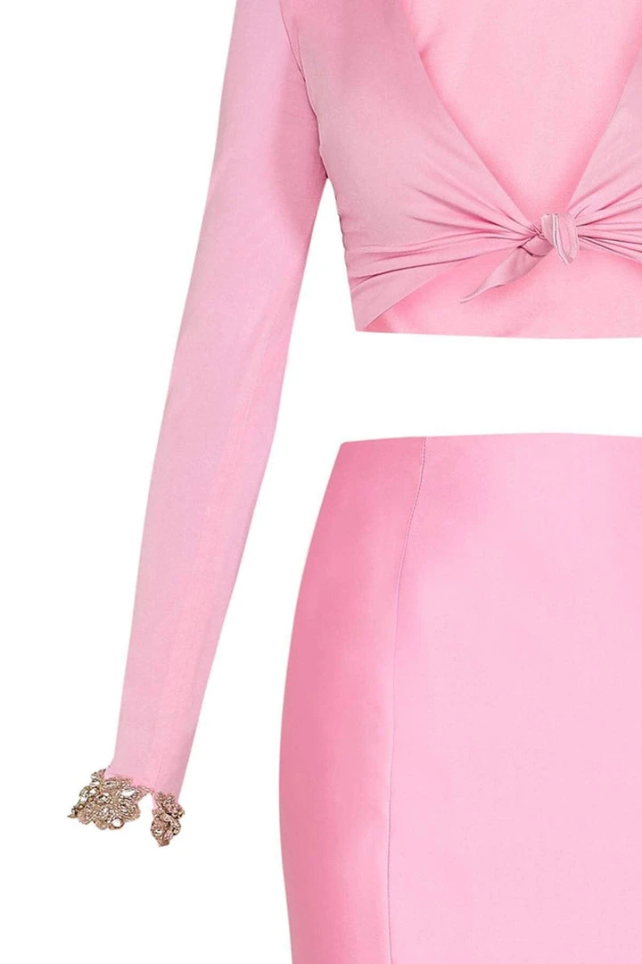 Formal Gowns Tarik Ediz - Two Piece V-Neck Mermaid Dress 50031 12 Formal Gowns Tarik Ediz - Two Piece V-Neck Mermaid Dress 50031