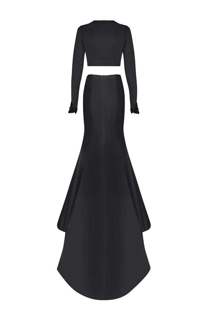 Formal Gowns Tarik Ediz - Two Piece V-Neck Mermaid Dress 50031 10 Formal Gowns Tarik Ediz - Two Piece V-Neck Mermaid Dress 50031