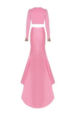 Formal Gowns Tarik Ediz - Two Piece V-Neck Mermaid Dress 50031 23 Formal Gowns Tarik Ediz - Two Piece V-Neck Mermaid Dress 50031