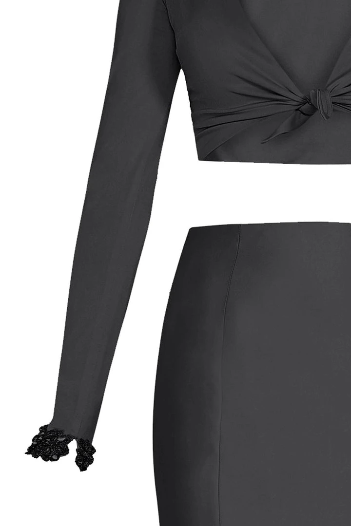 Formal Gowns Tarik Ediz - Two Piece V-Neck Mermaid Dress 50031 9 Formal Gowns Tarik Ediz - Two Piece V-Neck Mermaid Dress 50031