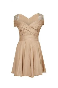 Tarik Ediz - V-Neck A-Line Dress 90386 Cocktail Dresses