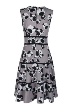 Taylor - 1169M Floral Print V Neck Sleeveless Crepe Dress Cocktail Dresses