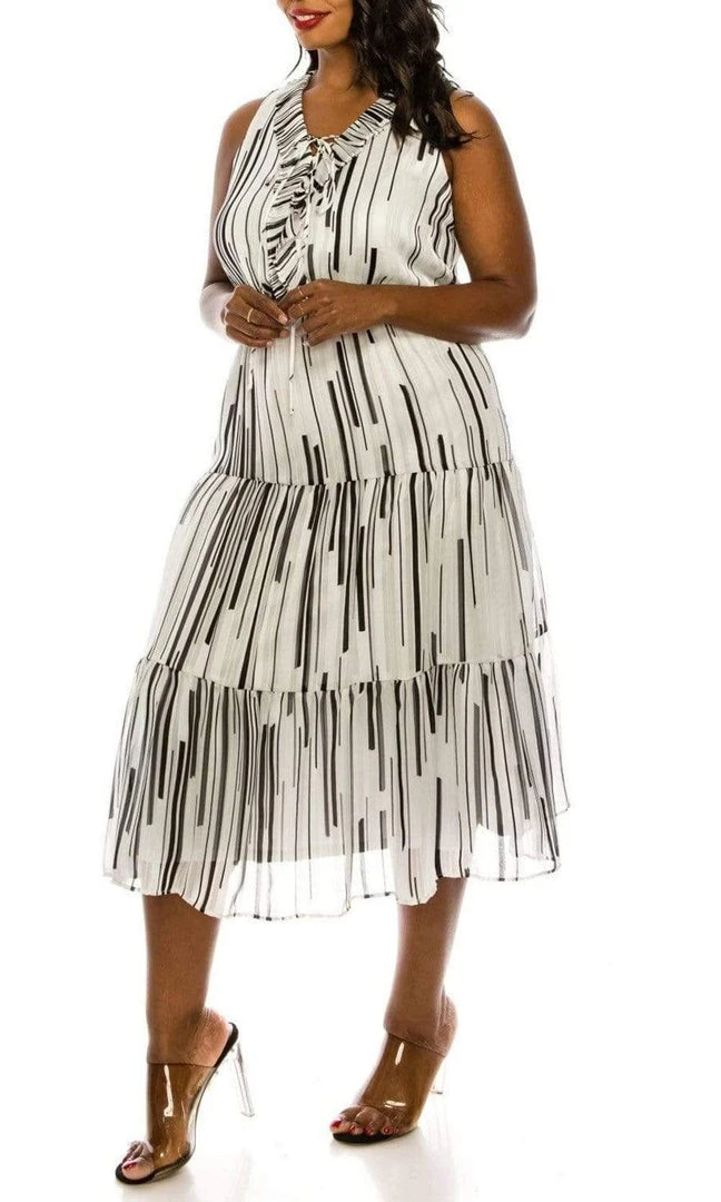 Taylor - 1521M Sleeveless Lace Up Bodice Print Dress 7 Taylor - 1521M Sleeveless Lace Up Bodice Print Dress