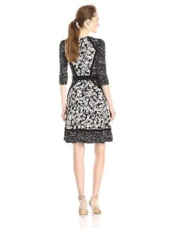 Taylor - 5708MX V-Neck Wrap Print Dress Cocktail Dresses